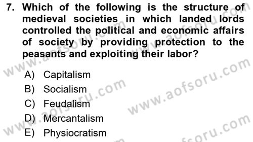 Global Political Economy Dersi 2021 - 2022 Yılı (Final) Dönem Sonu Sınav Soruları 7. Soru