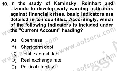 Global Political Economy Dersi 2021 - 2022 Yılı Yaz Okulu Sınav Soruları 10. Soru