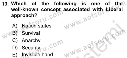 Global Political Economy Dersi 2021 - 2022 Yılı Yaz Okulu Sınav Soruları 13. Soru