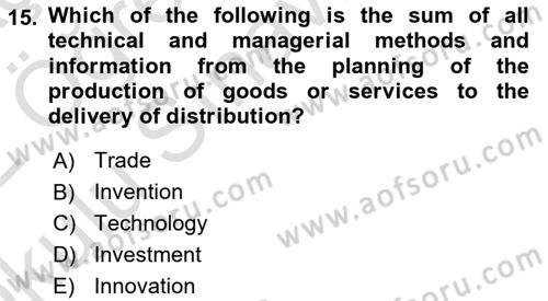Global Political Economy Dersi 2021 - 2022 Yılı Yaz Okulu Sınav Soruları 15. Soru
