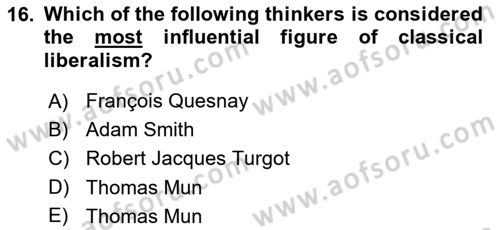 Global Political Economy Dersi 2021 - 2022 Yılı Yaz Okulu Sınav Soruları 16. Soru