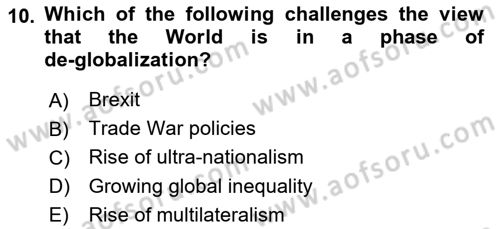 Global Political Economy Dersi 2022 - 2023 Yılı (Vize) Ara Sınav Soruları 10. Soru