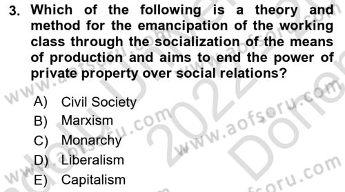 Global Political Economy Dersi 2022 - 2023 Yılı (Final) Dönem Sonu Sınav Soruları 3. Soru