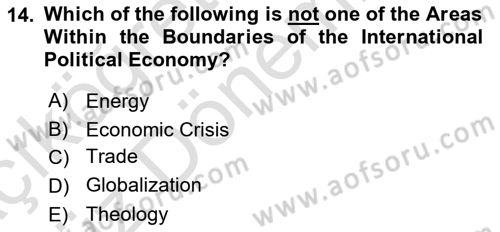 Global Political Economy Dersi Ara Sınavı Deneme Sınav Soruları 14. Soru