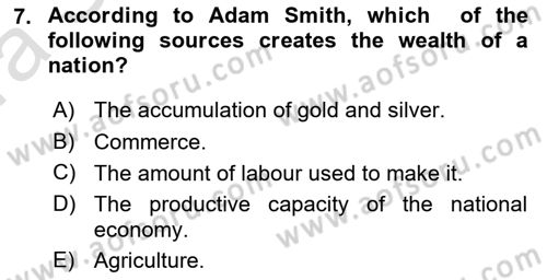 Global Political Economy Dersi Ara Sınavı Deneme Sınav Soruları 7. Soru