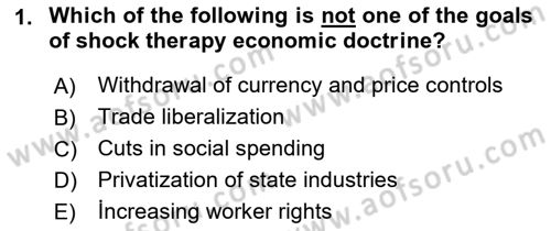 Global Political Economy Dersi 2023 - 2024 Yılı (Final) Dönem Sonu Sınav Soruları 1. Soru