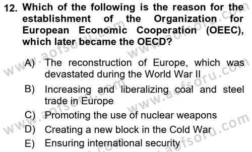 Global Political Economy Dersi 2023 - 2024 Yılı (Final) Dönem Sonu Sınav Soruları 12. Soru