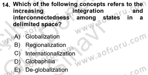 Global Political Economy Dersi 2023 - 2024 Yılı (Final) Dönem Sonu Sınav Soruları 14. Soru