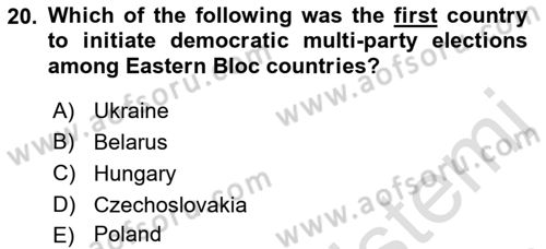 Global Political Economy Dersi 2023 - 2024 Yılı (Final) Dönem Sonu Sınav Soruları 20. Soru