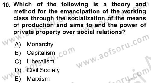 Global Political Economy Dersi 2023 - 2024 Yılı Yaz Okulu Sınav Soruları 10. Soru