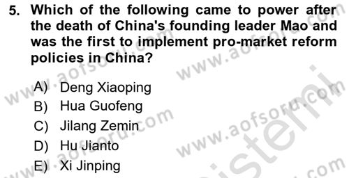 Global Political Economy Dersi 2023 - 2024 Yılı Yaz Okulu Sınav Soruları 5. Soru