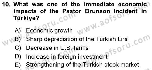 Global Political Economy Dersi Ara Sınavı Deneme Sınav Soruları 10. Soru