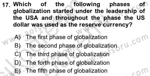 Global Political Economy Dersi 2024 - 2025 Yılı (Vize) Ara Sınav Soruları 17. Soru