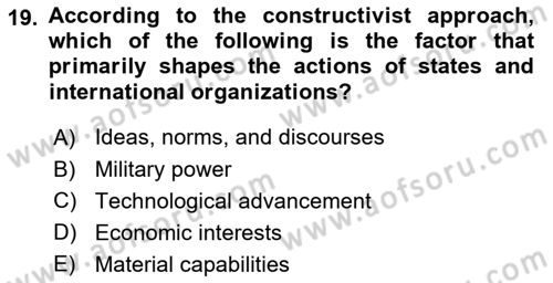 Global Political Economy Dersi 2024 - 2025 Yılı (Vize) Ara Sınav Soruları 19. Soru