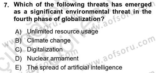 Global Political Economy Dersi 2024 - 2025 Yılı (Vize) Ara Sınav Soruları 7. Soru