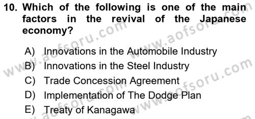 Global Political Economy Dersi 2024 - 2025 Yılı (Final) Dönem Sonu Sınav Soruları 10. Soru