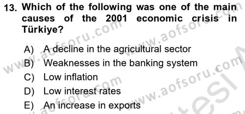 Global Political Economy Dersi 2024 - 2025 Yılı (Final) Dönem Sonu Sınav Soruları 13. Soru