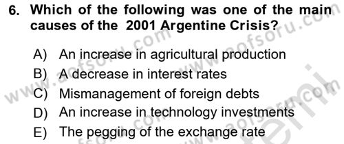 Global Political Economy Dersi 2024 - 2025 Yılı (Final) Dönem Sonu Sınav Soruları 6. Soru