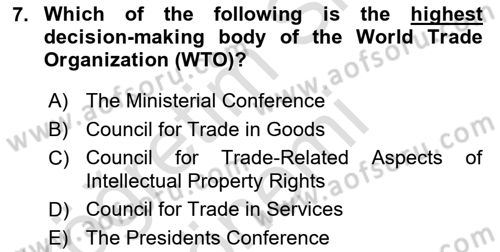 Global Political Economy Dersi 2024 - 2025 Yılı (Final) Dönem Sonu Sınav Soruları 7. Soru