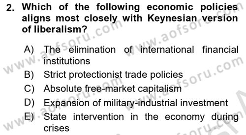 Global Political Economy Dersi 2024 - 2025 Yılı Yaz Okulu Sınav Soruları 2. Soru