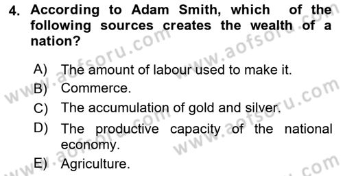 Global Political Economy Dersi 2024 - 2025 Yılı Yaz Okulu Sınav Soruları 4. Soru