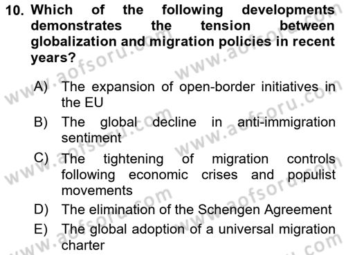 Global Political Economy Dersi 2025 - 2026 Yılı (Vize) Ara Sınav Soruları 10. Soru