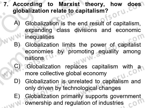 Global Political Economy Dersi 2025 - 2026 Yılı (Vize) Ara Sınav Soruları 7. Soru