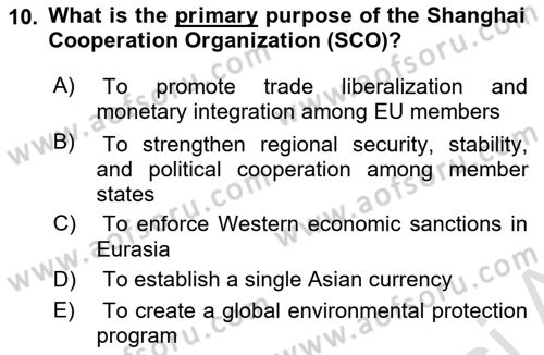 Global Political Economy Dersi 2025 - 2026 Yılı (Final) Dönem Sonu Sınav Soruları 10. Soru