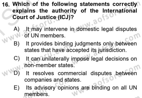 Global Political Economy Dersi 2025 - 2026 Yılı (Final) Dönem Sonu Sınav Soruları 16. Soru