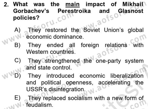 Global Political Economy Dersi 2025 - 2026 Yılı (Final) Dönem Sonu Sınav Soruları 2. Soru