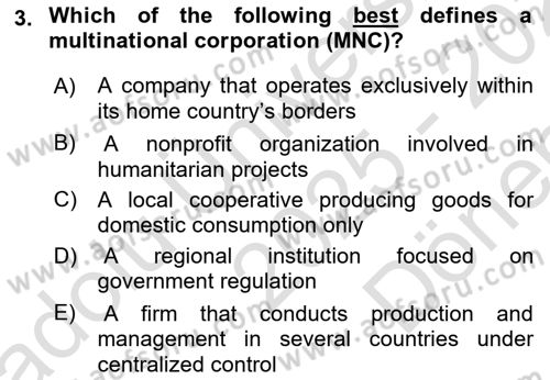 Global Political Economy Dersi 2025 - 2026 Yılı (Final) Dönem Sonu Sınav Soruları 3. Soru