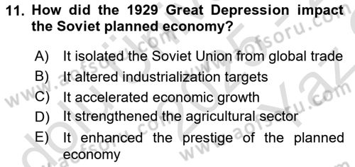 Global Political Economy Dersi 2025 - 2026 Yılı Yaz Okulu Sınav Soruları 11. Soru