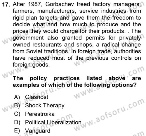 Global Political Economy Dersi 2025 - 2026 Yılı Yaz Okulu Sınav Soruları 17. Soru