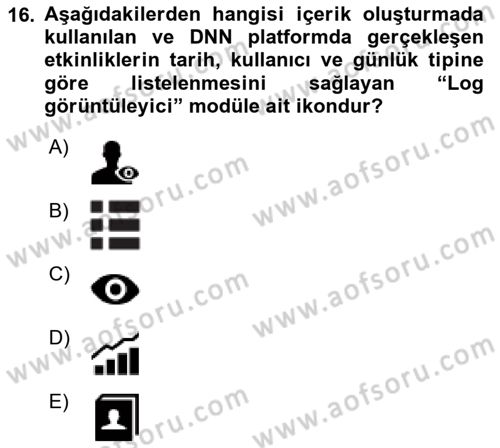 İçerik Yönetim Sistemleri Dersi 2017 - 2018 Yılı 3 Ders Sınav Soruları 16. Soru