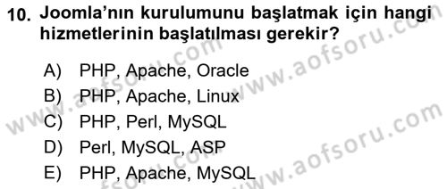 İçerik Yönetim Sistemleri Dersi 2017 - 2018 Yılı (Vize) Ara Sınav Soruları 10. Soru