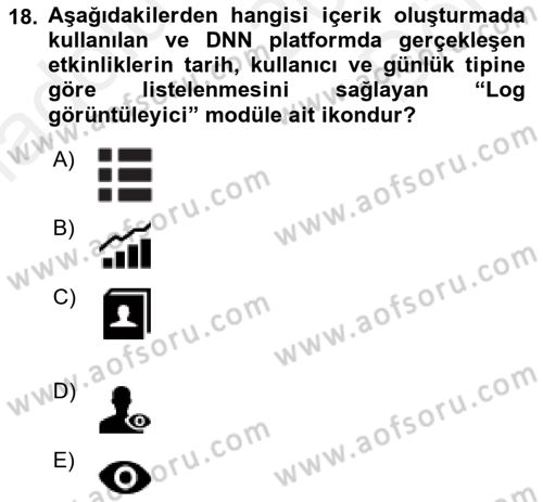 İçerik Yönetim Sistemleri Dersi 2017 - 2018 Yılı (Final) Dönem Sonu Sınav Soruları 18. Soru