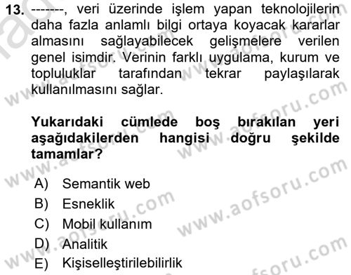 İçerik Yönetim Sistemleri Dersi 2018 - 2019 Yılı 3 Ders Sınav Soruları 13. Soru