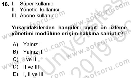 İçerik Yönetim Sistemleri Dersi 2018 - 2019 Yılı 3 Ders Sınav Soruları 18. Soru