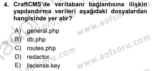 İçerik Yönetim Sistemleri Dersi 2018 - 2019 Yılı 3 Ders Sınav Soruları 4. Soru