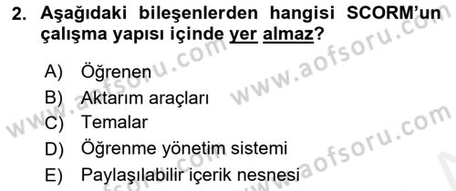 İçerik Yönetim Sistemleri Dersi Ara Sınavı Deneme Sınav Soruları 2. Soru