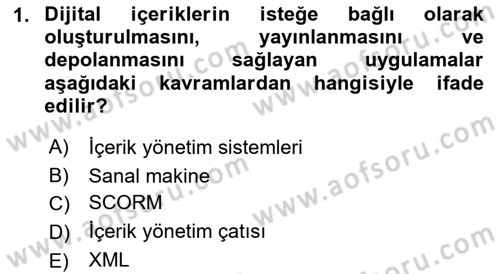 İçerik Yönetim Sistemleri Dersi 2018 - 2019 Yılı Yaz Okulu Sınav Soruları 1. Soru