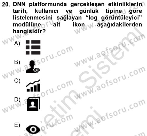 İçerik Yönetim Sistemleri Dersi 2019 - 2020 Yılı (Final) Dönem Sonu Sınav Soruları 20. Soru