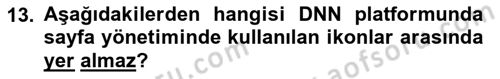 İçerik Yönetim Sistemleri Dersi 2021 - 2022 Yılı (Final) Dönem Sonu Sınav Soruları 13. Soru