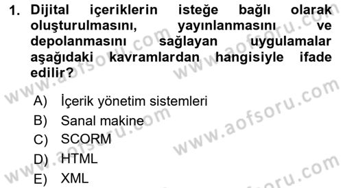 İçerik Yönetim Sistemleri Dersi 2022 - 2023 Yılı (Vize) Ara Sınav Soruları 1. Soru