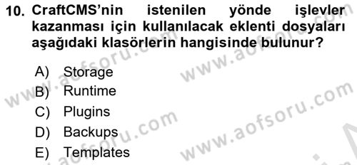 İçerik Yönetim Sistemleri Dersi 2022 - 2023 Yılı (Final) Dönem Sonu Sınav Soruları 10. Soru