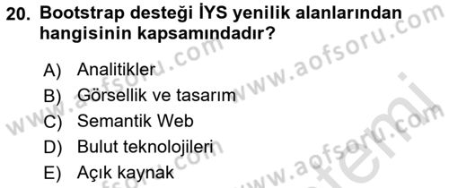 İçerik Yönetim Sistemleri Dersi 2022 - 2023 Yılı (Final) Dönem Sonu Sınav Soruları 20. Soru