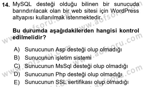 İçerik Yönetim Sistemleri Dersi 2023 - 2024 Yılı (Vize) Ara Sınav Soruları 14. Soru