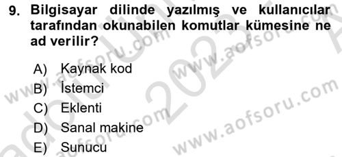 İçerik Yönetim Sistemleri Dersi 2023 - 2024 Yılı (Vize) Ara Sınav Soruları 9. Soru