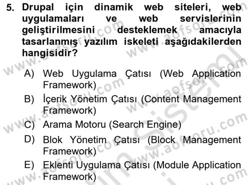 İçerik Yönetim Sistemleri Dersi 2023 - 2024 Yılı (Final) Dönem Sonu Sınav Soruları 5. Soru