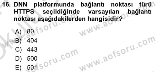 İçerik Yönetim Sistemleri Dersi 2023 - 2024 Yılı Yaz Okulu Sınav Soruları 16. Soru